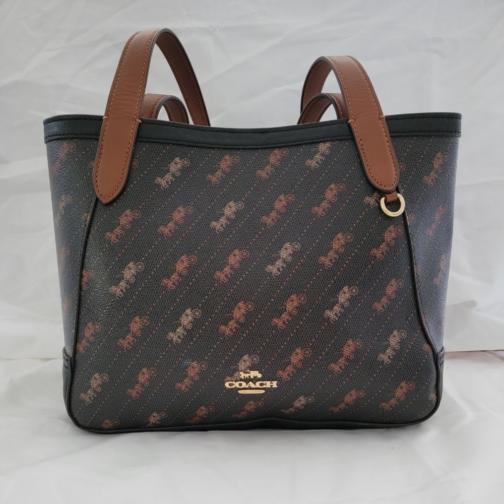 Coach Women's Horse And Carriage Tote With Horse And Carriage Dot Print